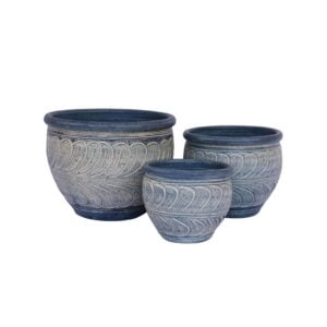 Wind Terra Cotta Planter – Alfresco – Ant Blue – 9″