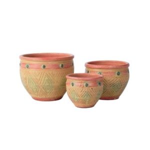 Signal Terra Cotta Planter – Alfresco – Green Flower – 15″
