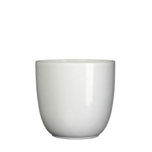 Tusca Round Planter – Alfresco – Gloss White – 4″