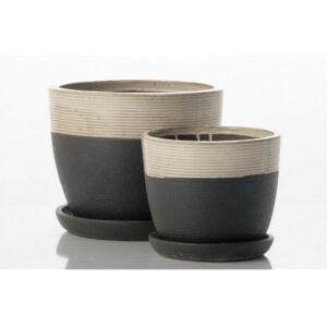 Mezzo Rib Planter – Alfresco – Black/White – 11.75″