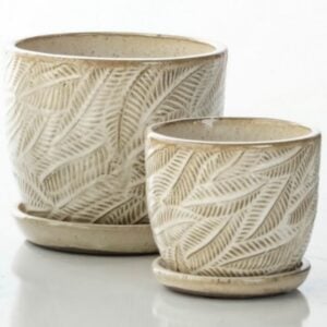 Leaf Petits Pot - Alfresco - White - 5.75"
