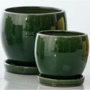 Darines Petit Pot With Saucer – Alfresco – Green – 8″