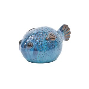 Blowfish Statue – Alfresco – Aqua – 8.25″