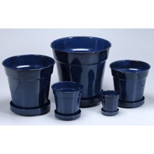 Lugano Planter Attached Saucer – Alfresco – Royal Blue – 4.75″