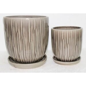 Edge Planter Attached Saucer - Alfresco - Brown - 5.5"
