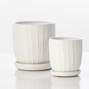 Edge Planter Attached Saucer - Alfresco - White - 7.25"