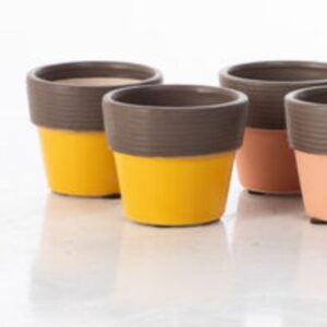Bellefonte Mini Pot – Alfresco – Yellow/Brown – 3.75″