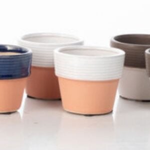 Bellefonte Mini Pot – Alfresco – Natural/White – 3.75″