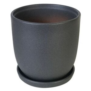 Chatham Egg Pot - Border Concepts - Sandy Matte Black - 7"