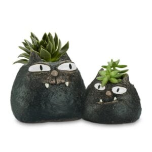 Spooky & Fang Cat Planter – Blobhouse – Black