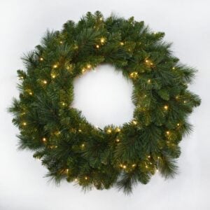 Mountain Spruce Wreath – Warm White – 30″