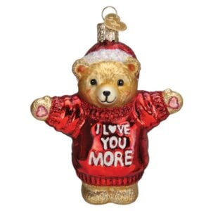 I Love You More Bear Glass Ornament - Old World Christmas