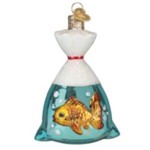 Goldfish In A Bag Glass Ornament - Old World Christmas