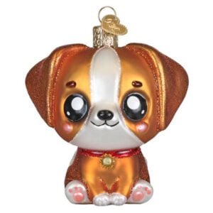 Kawaii Dog Glass Ornament - Old World Christmas