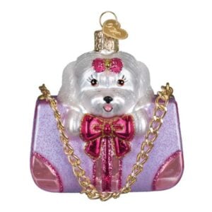 Posh Pup In Purse Glass Ornament - Old World Christmas