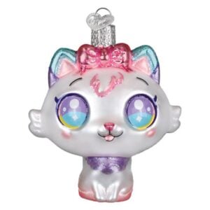 Kawaii Cat Glass Ornament - Old World Christmas