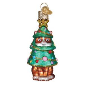 Meowmas Tree Glass Ornament - Old World Christmas