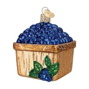 Basket Of Blueberries Glass Ornament - Old World Christmas