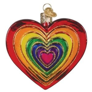 Rainbow Heart Glass Ornament - Old World Christmas