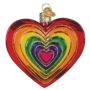 Rainbow Heart Glass Ornament - Old World Christmas