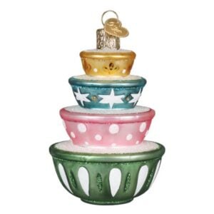 Stacked Mixing Bowls Glass Ornament - Old World Christmas