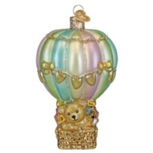 Baby Bear Balloon Glass Ornament - Old World Christmas