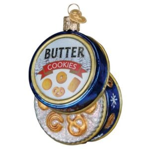 Butter Cookies Tin Glass Ornament - Old World Christmas