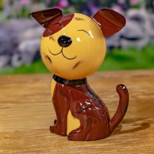 Metal Dog Statue - Zaer - Tan/Brown - 10"