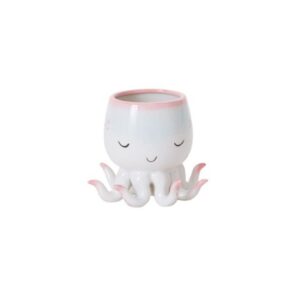 Octopus Pot - Pink/White - 6"