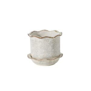 Aurina Pot With Saucer - White - 6.25"