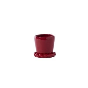 Cinnamon Twist Pot with Saucer – Red – 5.5″