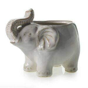 Elephant Pot - White - 7"