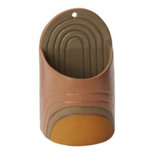 Vada Wall Pot - Orange/Brown - 3.75"