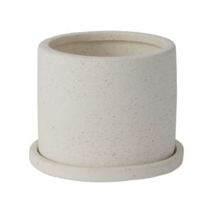 Easton Pot with Saucer - White - 5"