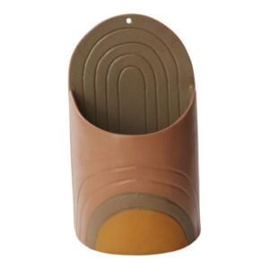 Vada Wall Pot - Orange/Brown - 5.25"