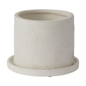 Easton Pot with Saucer - White - 5.5"