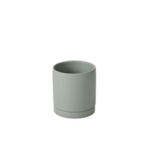 Romey Pot with Saucer - Sage - 5"