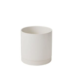 Romey Pot with Saucer - White - 8"