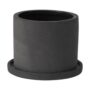 Easton Pot with Saucer – Black – 5.5″