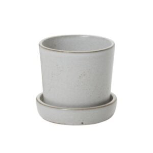 Waston Pot with Saucer - Off White - 3.5"
