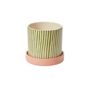Melanica Pot with Saucer - Green - 7.5"
