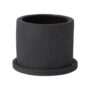 Easton Pot with Saucer - Black - 5"