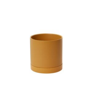 Romey Pot with Saucer - Ochre - 7"