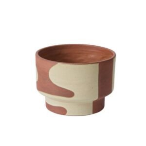 Shanti Pot - Off White/Terra Cotta - 7"