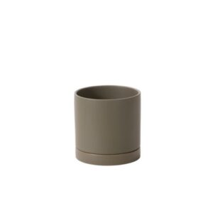 Romey Pot with Saucer - Moss - 7"