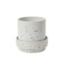 Claxton Pot with Saucer - White - 8"