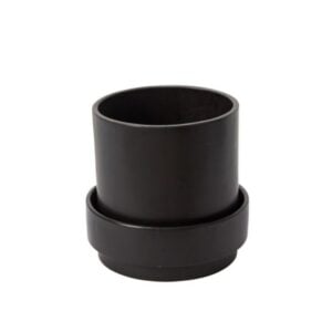 Claxton Pot with Saucer - Black - 8"