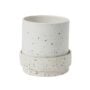 Claxton Pot with Saucer - White - 10"