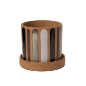 Truman Pot with Saucer - Brown - 7"