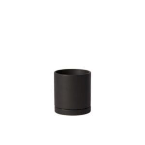 Romey Pot with Saucer - Black - 4.25"